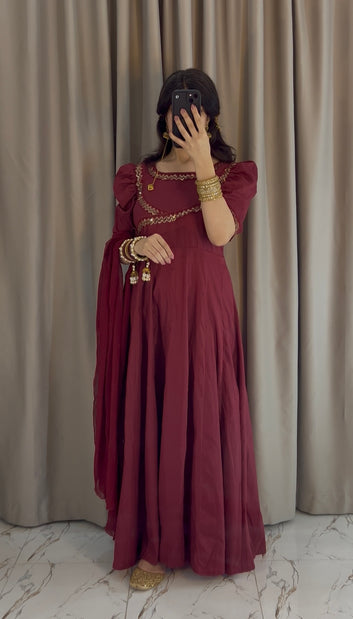 Maroon anarkali