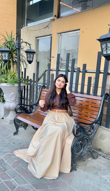 Cocoa dusk-skirt set