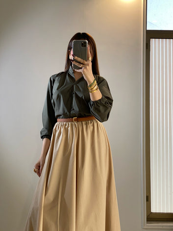 Olive-skirt set